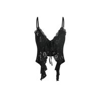 CIDER Going Out Tops for Women Y2K Tie Front Lace Cowgirl Crop Tops, Black, S
