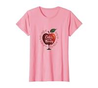 Cider is My Therapy | Funny Apple Drink Lover Design T-Shirt, Women, Pink, M