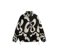 CIDER Jackets For Women Fleece Jacket Women Zip Up Abstract Pattern Oversized Sherpa Fleece Outerwear Winter Warm