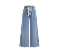 CIDER Jeans for Women Trendy High Waist Wide Leg Denim Pants Tie Front Casual Long Trousers Baggy Style Jean for Women