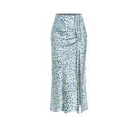 CIDER Leopard Maxi Skirt Spot Print Drawstring Split Midi Waist A Line Casual Long Skirt for Women Blue