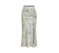 CIDER Leopard Maxi Skirt Spot Print Drawstring Split Midi Waist A Line Casual Long Skirt for Women Beige