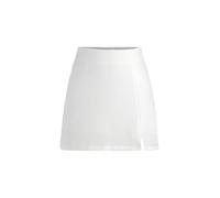Cider Mini Skirt High Waist Zip Up Split Bodycon Fitted Party A Line Skirt, White, L
