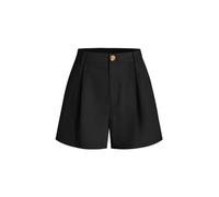 CIDER Pleated Button Straight Leg Shorts, Black, M