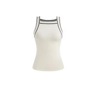 CIDER Tank Tops Sleeveless Going Out Knit Top Boat Neck Fitted Shirt Trendy Casual Vest, White, L
