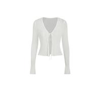 CIDER Tie Front Cardigans for Women Crop Crochet Shrug Sweater Summer Fall, White, Small