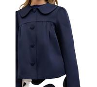 CIDER Trench Coats For Women Peter Pan Collar Oversized Jacket Long Sleeve Ladies Casual Classic Work Coat