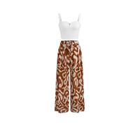 CIDER Two Piece Sets For Women Abstract Print High Waist Wide Leg Trousers Square Neck Tank Crop Top