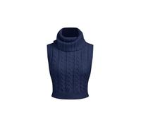 CIDER Women’s Sleeveless Sweater Tops Turtle Necks Cable Knit Croped Vest Tank Top, Blue, L