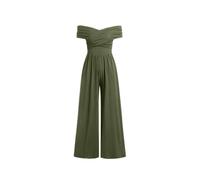 CIDER Women's Off-shoulder Criss Cross Jumpsuit, Olive Green, M
