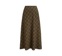 CIDER Women's Plaid Maxi Skirt A-Line Pleated Fall Fashion Gingham Skirts Going Out Cute Trendy Casual Vintage Outfit, Brown, L