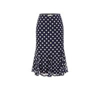 CIDER Womens Polka Dot Midi Skirt Vintage Bowknot Sheer Mesh Ruffle Hem Retro Fashion Going Out Casual Skirt Trendy, Navy Blue, S