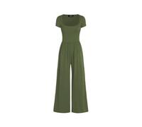 CIDER Women's Scoop Neckline Short Sleeve Wide Leg Jumpsuit, Olive Green, M