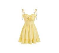 CIDER Womens Summer Dresses Floral Spaghetti Strap Cute Vacation Sundress Dress Boho Casual Outfits, Yellow, M