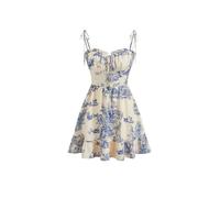 CIDER Womens Summer Dresses Floral Spaghetti Strap Cute Vacation Sundress Dress Boho Casual Outfits, White & Blue, S