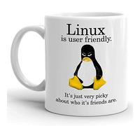 CiderPressMugs® Linux is User Friendly It's Just Very Picky About Who Its Friends are 11 oz Ceramic Mug Dishwasher and Microwave Safe