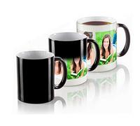 CiderPressMugs Personalised Magic Mug with ONE or Two Image Photo Collage Colour Changing Black Heat Activated Gift Your Image Photo Logo Text Cup Hidden Message Birthday Christmas