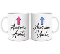 CiderPressMugs® Set of 2 Mugs Couples Mug Awesome Auntie Awesome Uncle Gift Brother Sister Present Niece Nephew 11oz