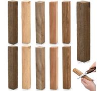 Cididu 10 Pack Exotic Wood Pen Blanks, Wood Blanks for Pen Turning, Unfinished Carving Blocks, Hard Woodcarving Block for Pen Making Supplies DIY Crafts Gifts, Easy to Drill, 5'' x 3/4''