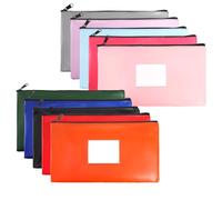 Cididu 10 Pieces Money Bags with Zipper, 11.2x6.3 Inch Money Pouches, 10 Colors Security Bank Deposit Bags, Cash Bag with Label Money Holder for Coins, Invoice, Bills, Cosmetics, Toiletry, Stationery