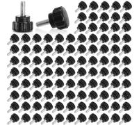 Cididu 100 Pieces M4 x 10 mm Thumb Screw, Carbon Steel Threaded Knurled Knob Screws, Reusable Round Clamping Screws for Quick Replacement, Mounting Screws Grip Knobs for Most Stand and Machine