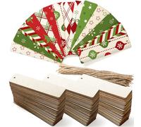 Cididu 150 Pieces Wood Blank Bookmarks, DIY Wooden Craft Bookmark with Ropes, Unfinished Hanging Gift Tags Ornaments, Rectangle Crafts Blank for Christmas Wedding Birthday Party Decor, 4.7'' x 1.3''
