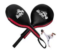 Cididu 2 Pack Taekwondo Kick Pads, Boxing Target Paddles for Adult Youth | Durable PU Strike Pads Punching Paddle with Wristband for MMA Martial Arts TKD Karate Kickboxing Training Sparring Equipment