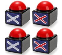 Cididu 4 Pack Game Answer Buzzers, Answer Button Props for Game Show, Trivia Quiz Got Talent Buzzer, Buzzer Alarm Buttons with Sound and Light, Party Contest Prop Toy Perfect for Adult