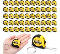 Cididu 50 Pack Mini Tape Measure Keychains, 1 m / 3 Ft Measure Retractable Inch Metric Scale, Pocket Soft with Stable Slide Lock, for Party Favors Birthday Daily Use