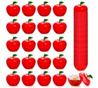 Cididu 50 Pcs Plastic Apple Container, Small Candy Container for Teacher Appreciation, Apple Shaped Candy Toy Filling Jars with lid, Treat Gift Boxes for Christmas Party Favor Back to School Gift