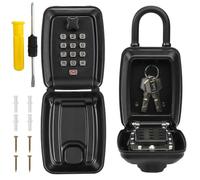 Cididu Key Lock Box for Outside, Waterproof Key Lockbox with 12-Digit Push Button Combination and Removable Shackle, Resettable Code Key Safe Storage Box for Door Handle, House, Retail Store, Garage