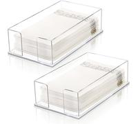 Cididu Set of 2 Acrylic Guest Towel Napkin Holder, Clear Paper Towel Storage Tray Cocktail Dinner Napkin Holder, Disposable Paper Hand Towel Holder for Modern Buffet Kitchen Dining Room Bathroom Party
