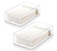 Cididu Set of 2 Acrylic Guest Towel Napkin Holder, Clear Paper Towel Storage Tray Cocktail Dinner Napkin Holder, Disposable Paper Hand Towel Holder for Modern Buffet Kitchen Dining Room Bathroom Party