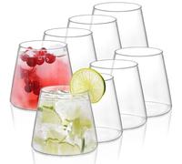Cididu Set of 8 Water Juice Glasses, 380ml Lead-Free Drinking Glasses, Lightweight Stemless Wine Glasses for Iced Coffee Tea Soda Cocktails Beer, Modern Glass Cup for Collection Everyday Use Party Bar