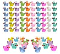 Cidinge 60 Pcs Mini Resin Ducks Luminous Tiny Ducks Miniature Duck Glow in The Dark for DIY Garden Dollhouse Duck Accessories Micro Landscape Aquarium Party Decor