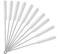 CIDYAUST 14-inch Straw Cleaner Brush Extra Long，Straw Brush Extra Long with 304 Stainless Steel and Nylon Bristles Straw Brush for Baby Bottles, Glass/Silicone Straws or Hummingbird Feeders.