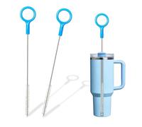 CIDYAUST 2 Pack 10 Inch Bendable Stainless Steel Straw Cleaner Brush