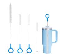 CIDYAUST 4 Pack Extra Long Straw Cleaner Brush with Nylon Bristles