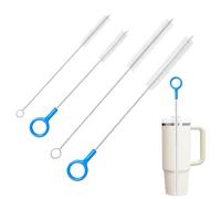 CIDYAUST 4 Pack Food Grade Stainless Steel Nylon Straw Cleaner Brush