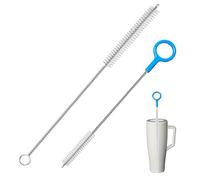 CIDYAUST Straw Cleaner Brush 2-Pack,10 inch Heavy Duty and 12 inch Flexible Straw Cleaning Brush,Extra Long Straw Cleaning Set with Big Hanging Loop for Stanley Cup, Reusable Straws, Baby Bottles