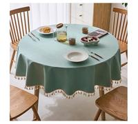 CIEEIN CIEHT Polyester Tablecloths Round Table cloth Tablecover Home Hotel Restaurant Party Table Covers Simple Green A Round 120cm