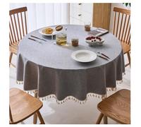 CIEEIN CIEHT Polyester Tablecloths Round Table cloth Tablecover Home Hotel Restaurant Party Table Covers Simple Grey A Round 140cm
