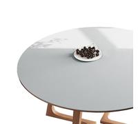 CIEEIN CIEHT PU Tablecloths Desk Table Mat Placemats Tablecover Home Kitchen Office Hotel Party Table Covers Waterproof Grey Round 50cm
