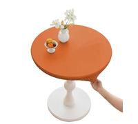 CIEEIN CIEHT PU Tablecloths Table cloth Round Diameter 60cm-140cm Tablecover Home Hotel Restaurant Bar Party Waterproof Oilproof Table Covers Orange Round 90cm