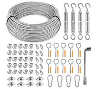 Cieex 36M 3MM Garden Wire Rope Kit, 73PCS PVC Coated Stainless Steel Wire