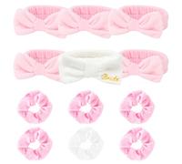 CIEHER 12 Pcs Bachelorette Party Favors - 6 Spa Headbands + 6 Velvet Hair Scrunchies Ties Set, Bachelorette Party Spa Headband for Bride Bridesmaid, Bachelorette Gifts for Bride