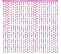 CIEHER 2 Packs Pink Dog Birthday Party Supplies - Paw Foil Fringe Curtains (3.3x6.6 ft), Backdrop, Photo Booth Prop for Dog Themed Party Decorations