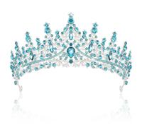 CIEHER Blue Crown Tiara Ice Queen Princess Crowns for Frozen Birthday Prom Party Halloween Costume