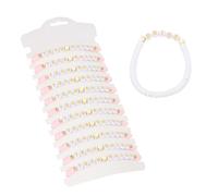 CIEHER Bride Beaded Bracelet, 12 Pack Team Bride Bridesmaid Bead Bracelet Preppy Bracelet for Bachelorette Party Favors, Bridesmaid Proposal Gifts, Pink, One Size