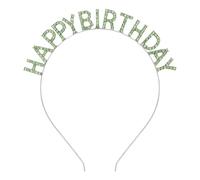 CIEHER Green Birthday Crown Tiara, Happy Birthday Decorations